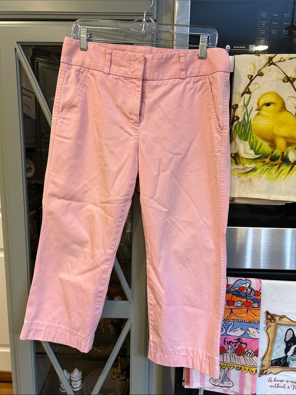 Vintage Preppy J. Crew Pink Favorite Fit Cotton Chinos Cropped Pants 6